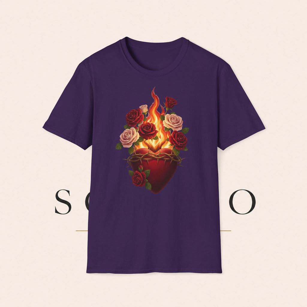 Flaming Heart & Roses T-Shirt