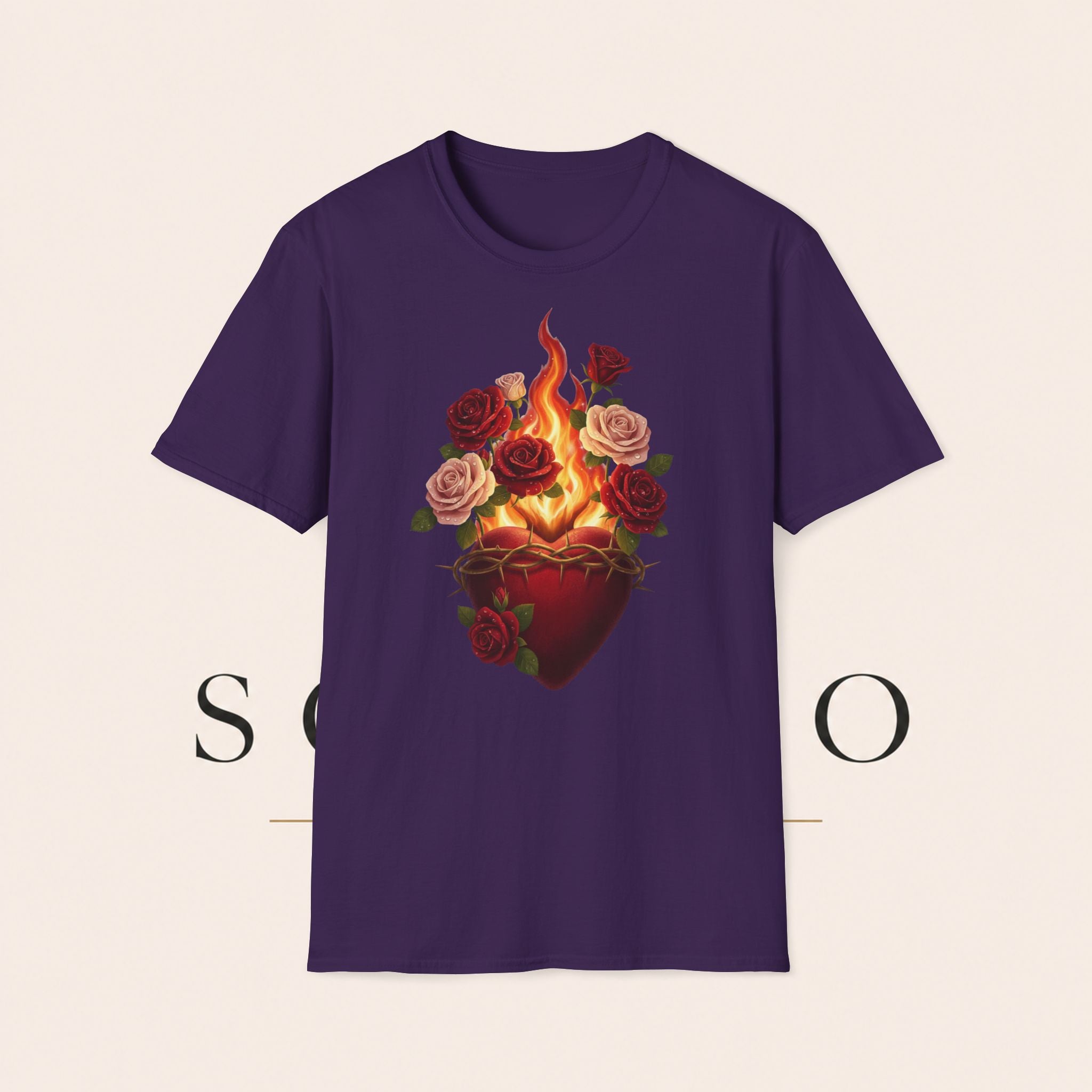 Flaming Heart & Roses T-Shirt