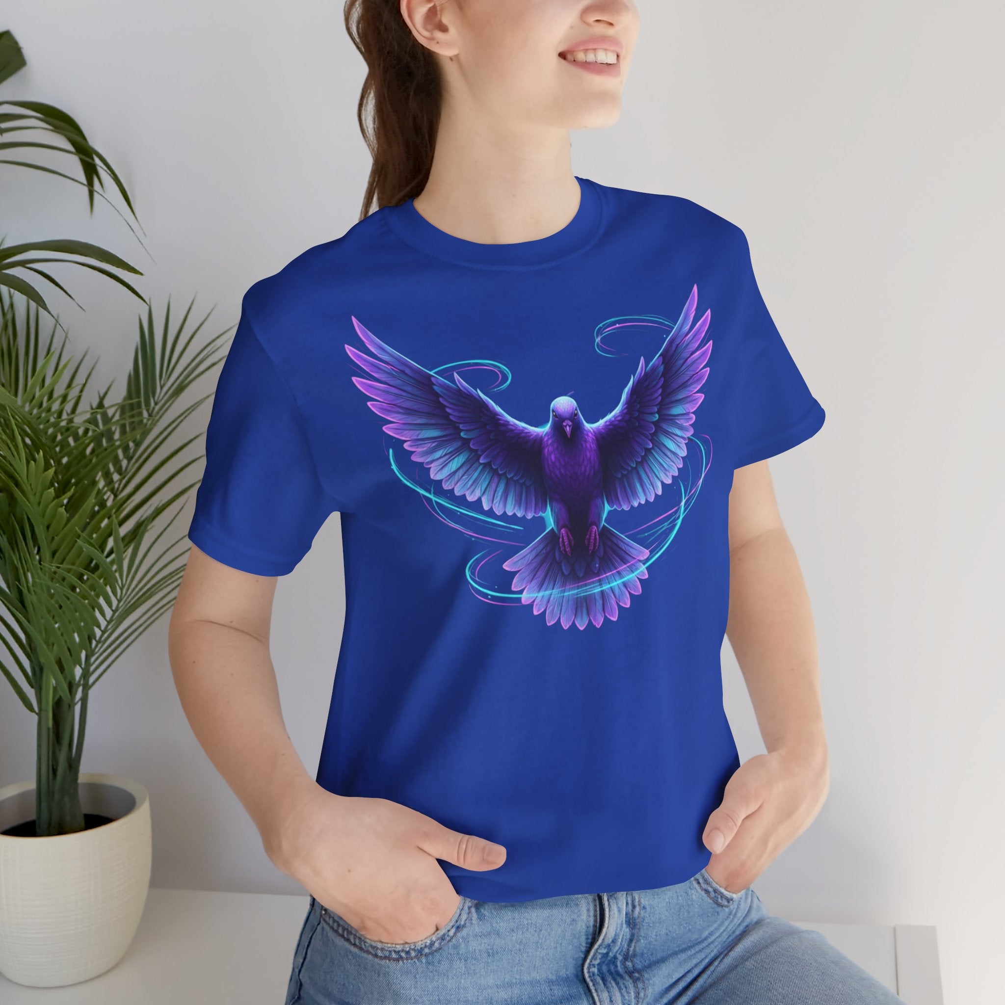 Mystic Raven Tee — Purple Glowing Dove Graphic T-Shirt