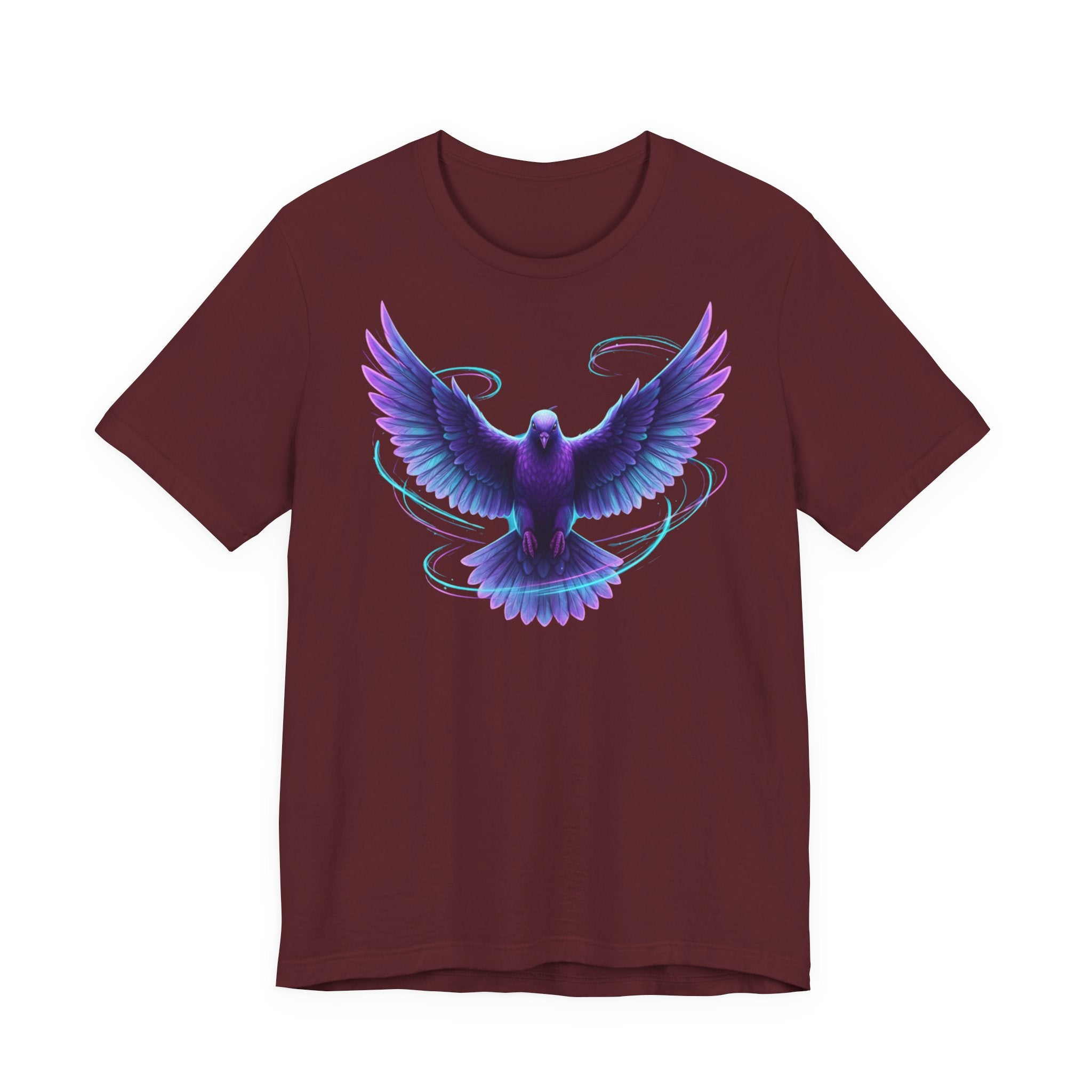 Mystic Raven Tee — Purple Glowing Dove Graphic T-Shirt