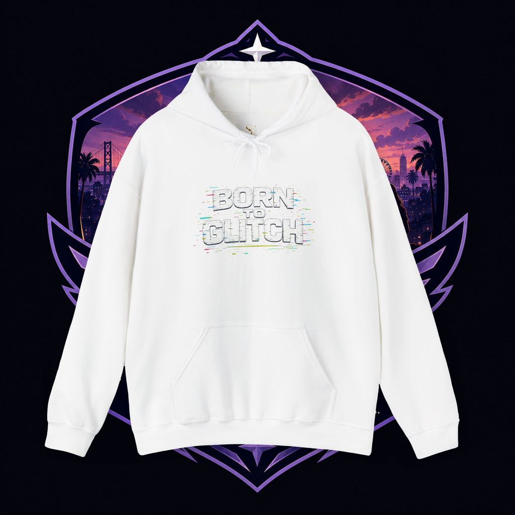 Born Glitch Hoodie — Retro Cyberpunk Vaporwave Graphic Sweatshirt