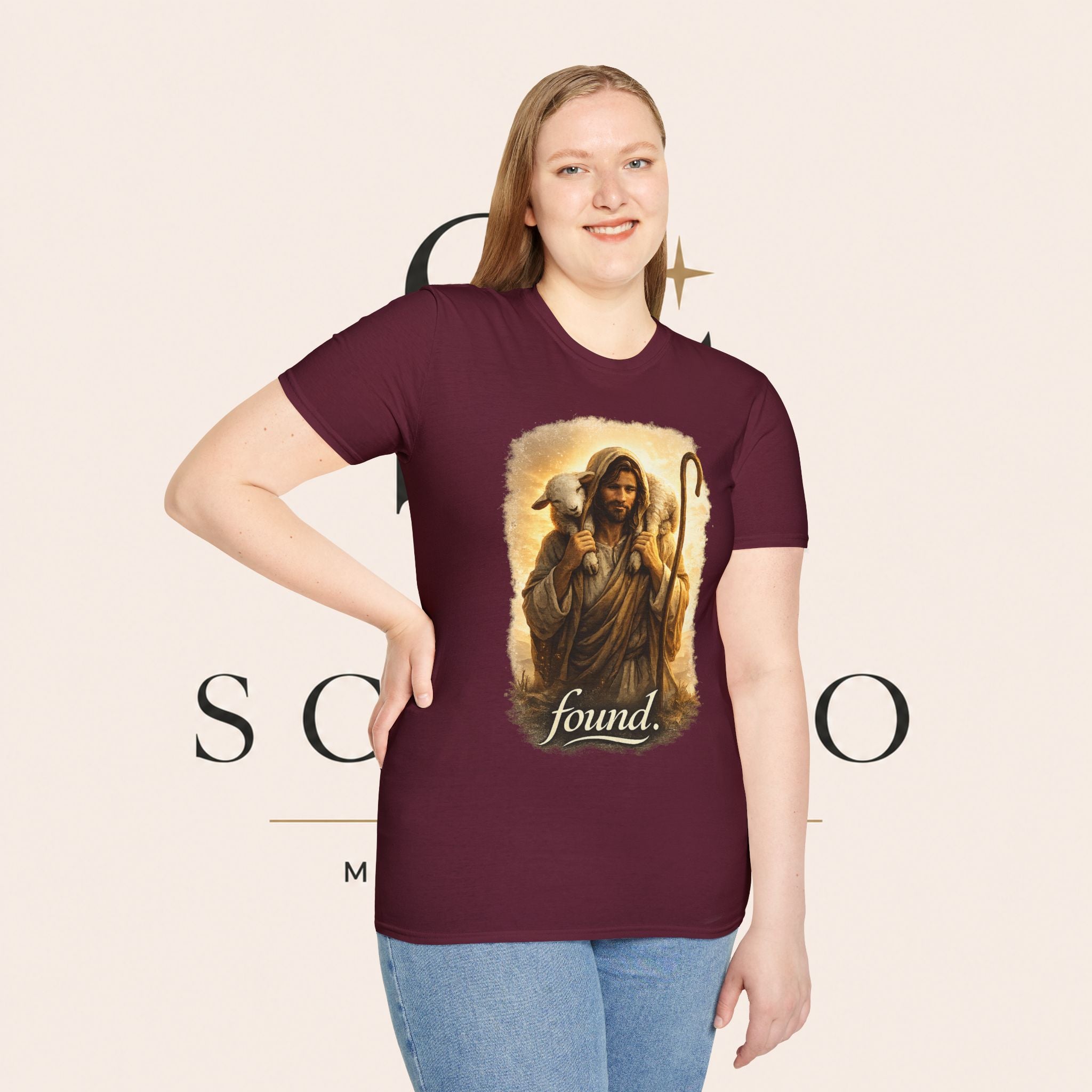 Jesus the Good Shepherd T-Shirt — 'Found.' Christian Faith Tee
