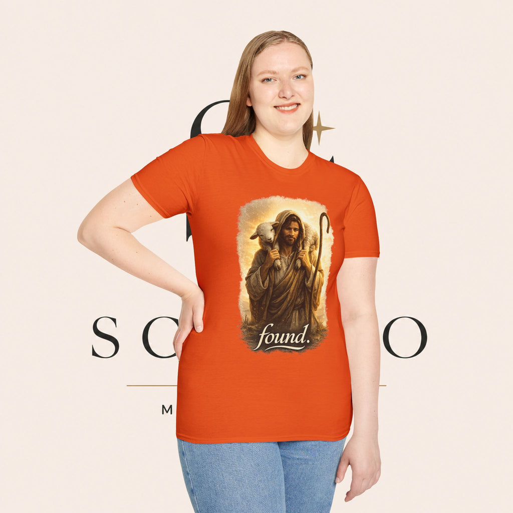 Jesus the Good Shepherd T-Shirt — 'Found.' Christian Faith Tee