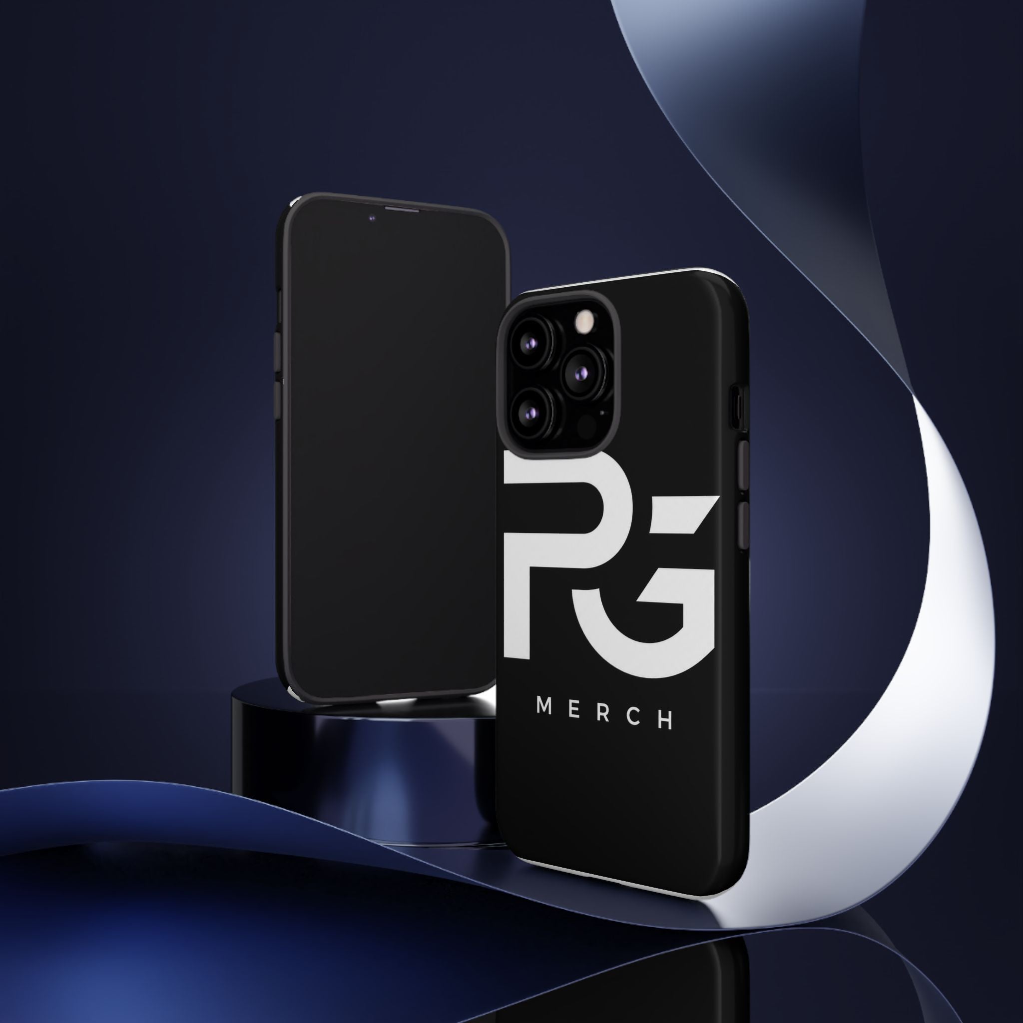 PG CUSTOMIZED RG Merch Tough Phone Case – Black Protective Phone Cover with Bold Logo
