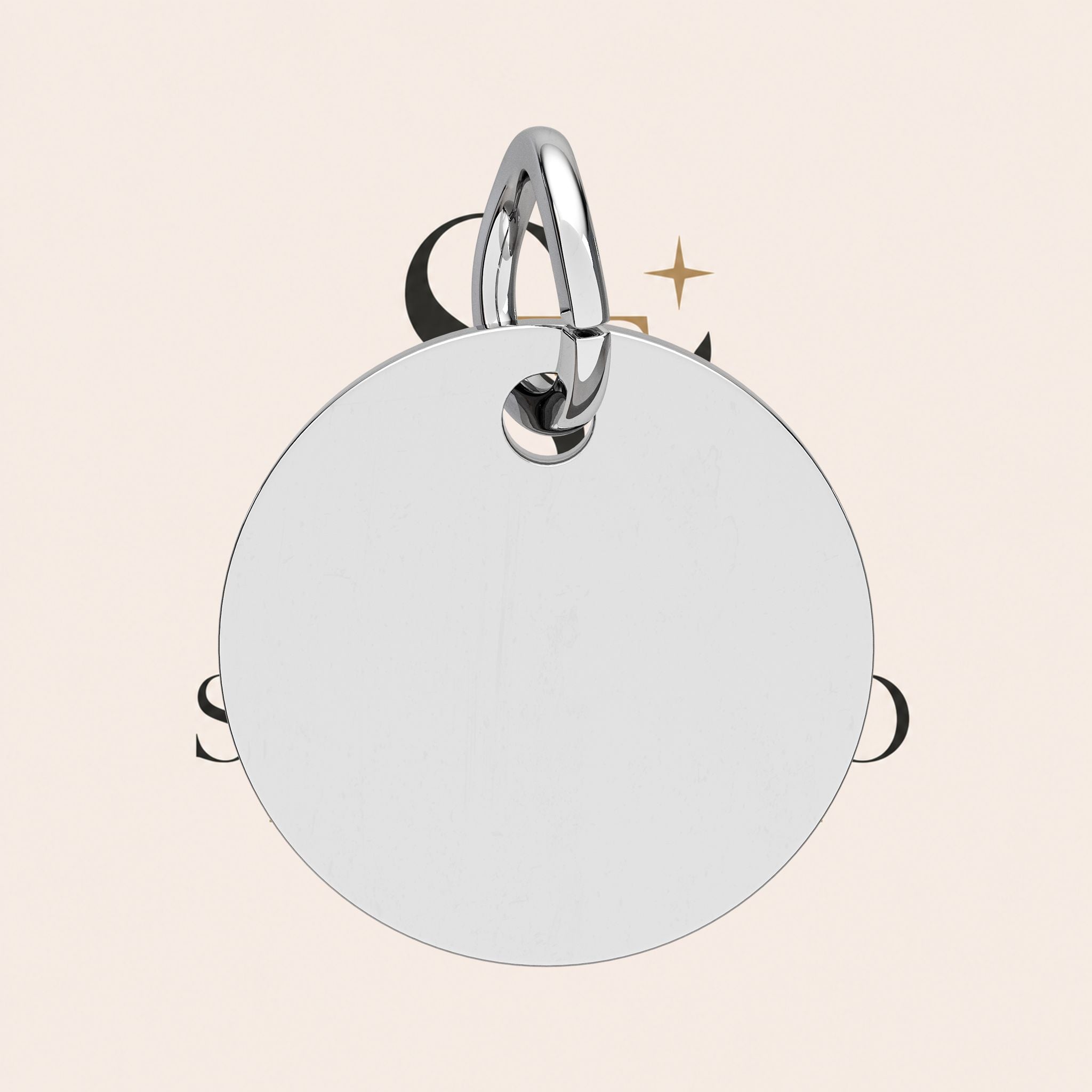 Engravable Birthstone Circle Charm
