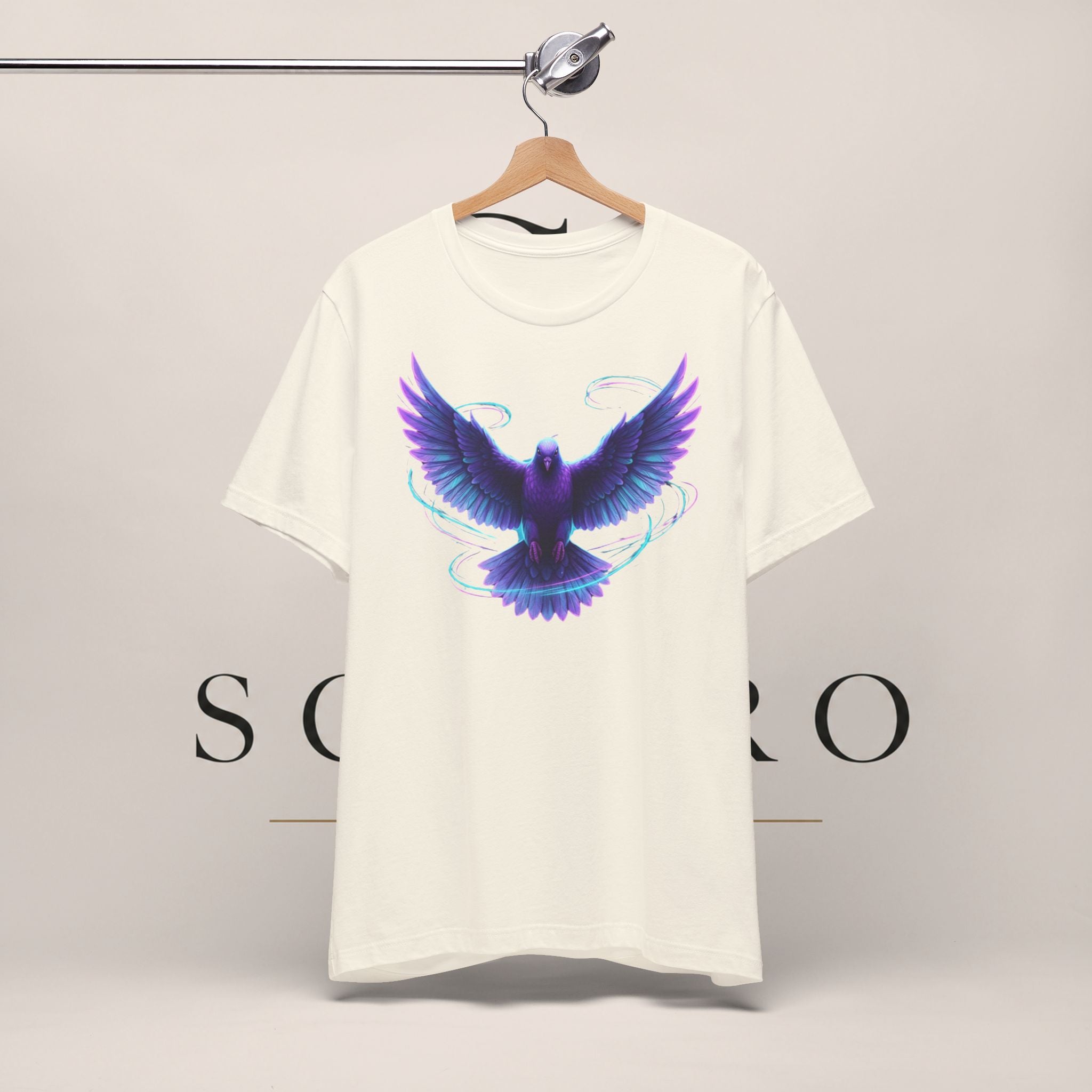Mystic Raven Tee — Purple Glowing Dove Graphic T-Shirt