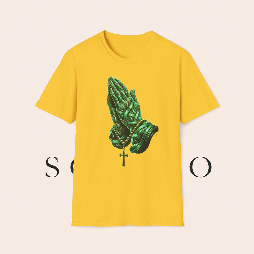 Praying Hands T‑Shirt — Green Vines Prayer Hands Graphic Tee
