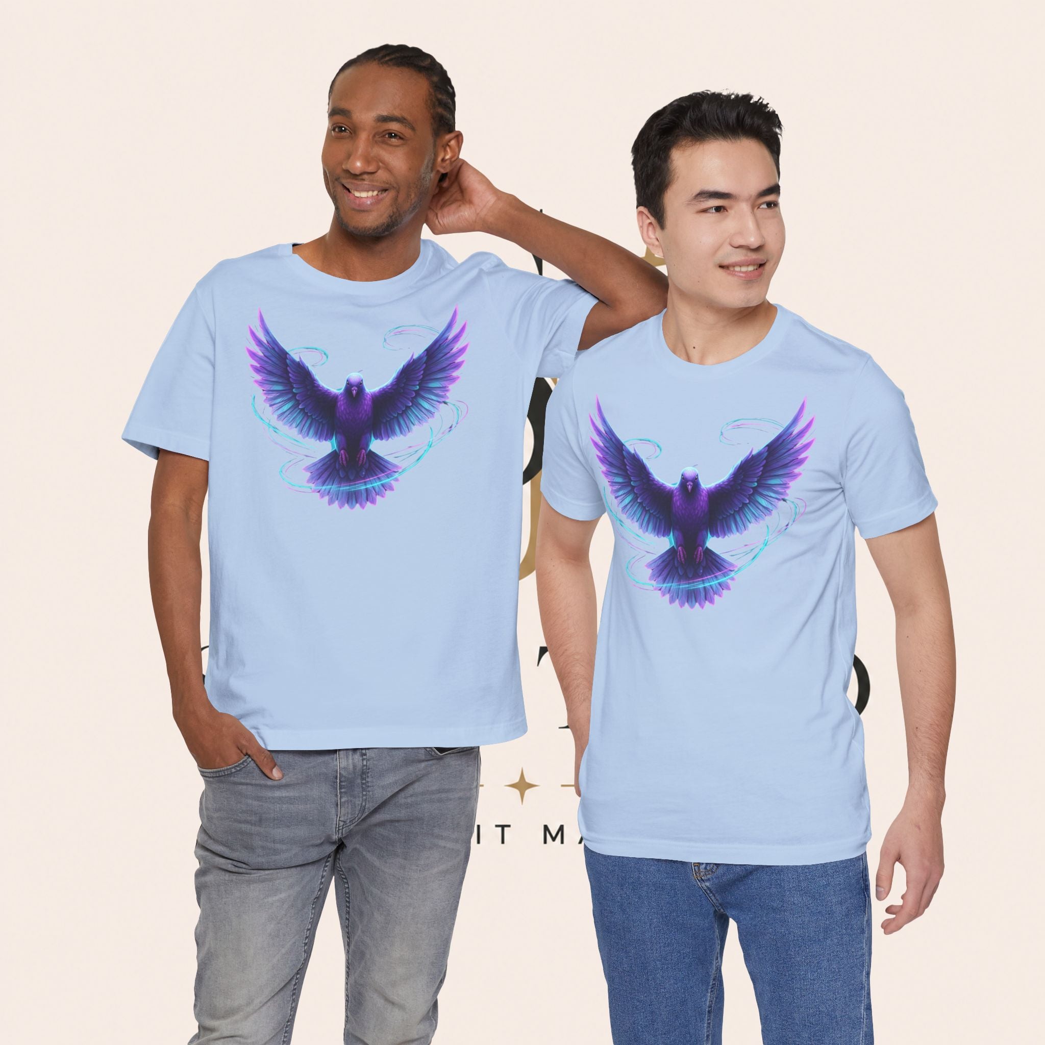 Mystic Raven Tee — Purple Glowing Dove Graphic T-Shirt