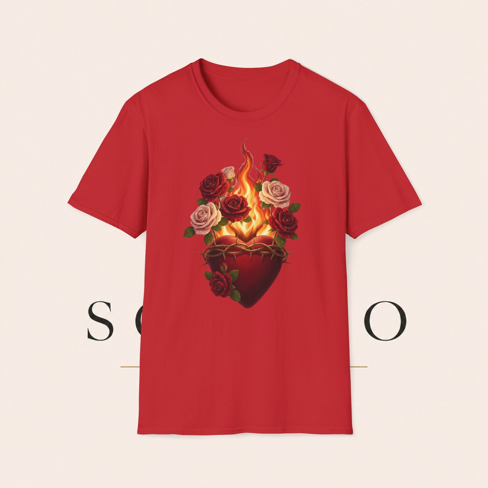 Flaming Heart & Roses T-Shirt