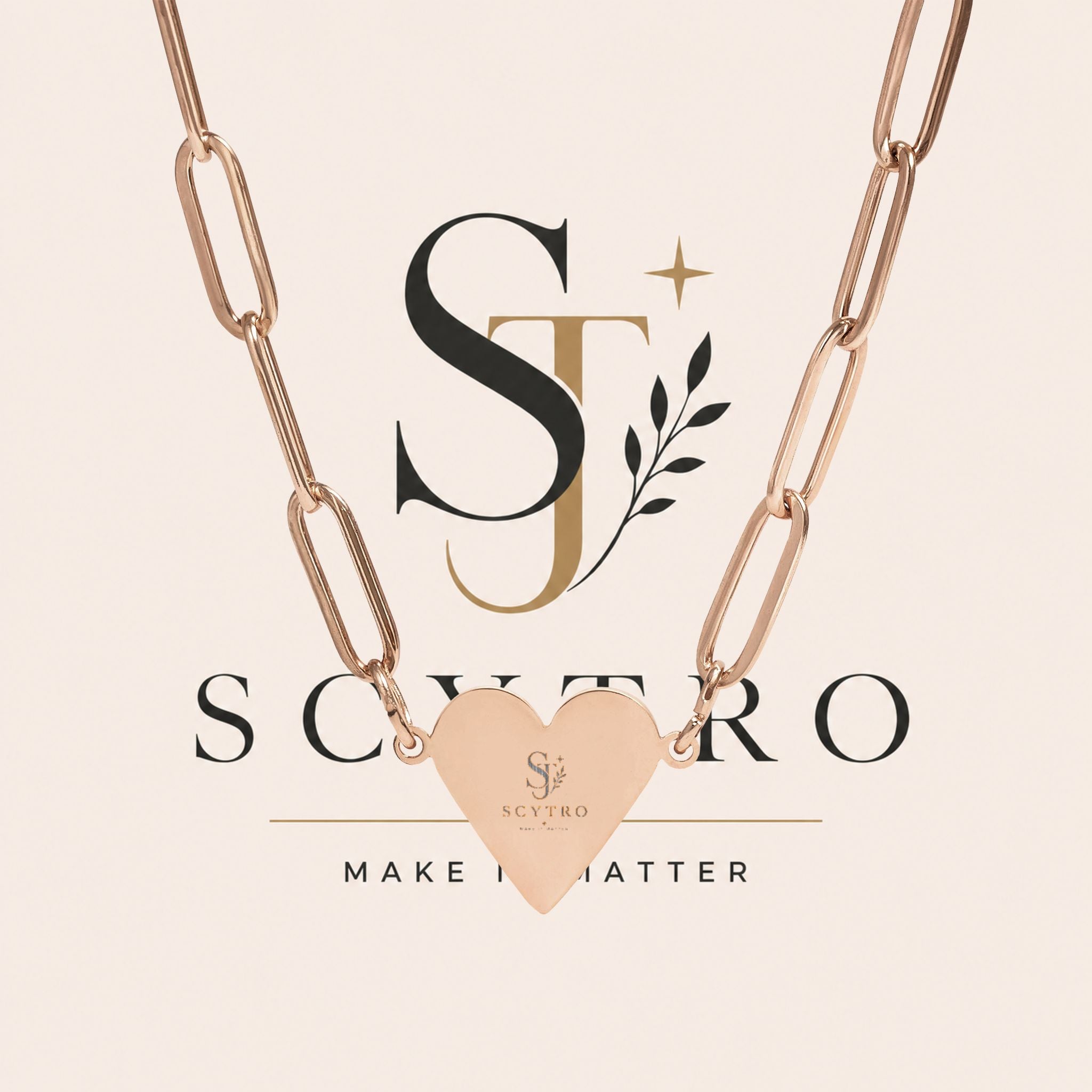 Engravable Paperclip Heart Necklace — Personalized Minimalist Pendant