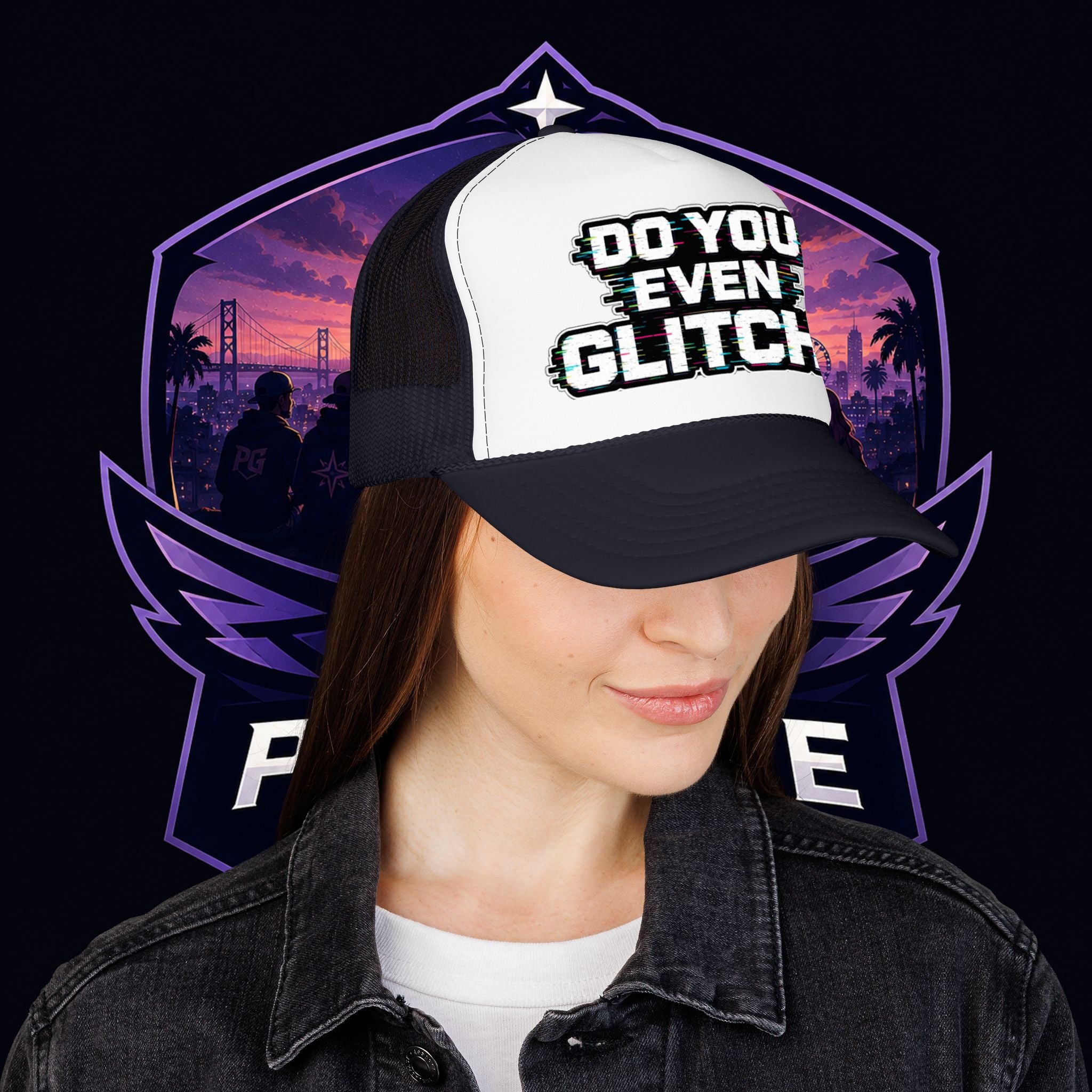 PG Lola's Do You Even Glitch? Foam Trucker Hat