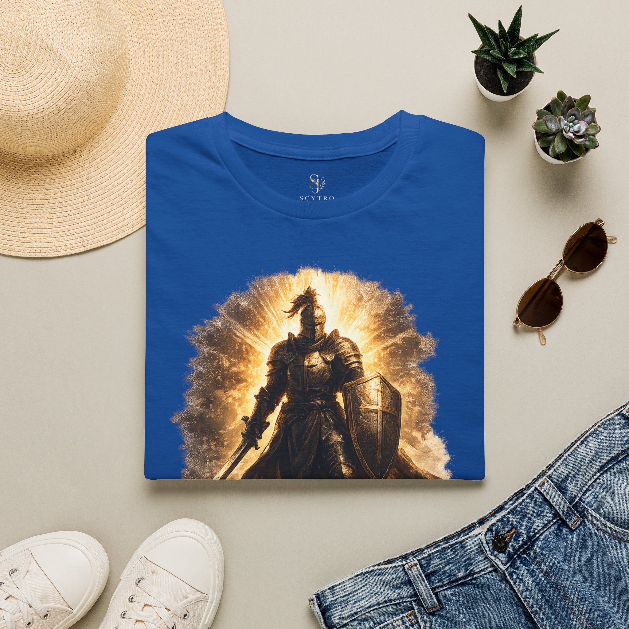 Knight Graphic T-Shirt — 'Fully Equipped' Medieval Armor Gamer Tee