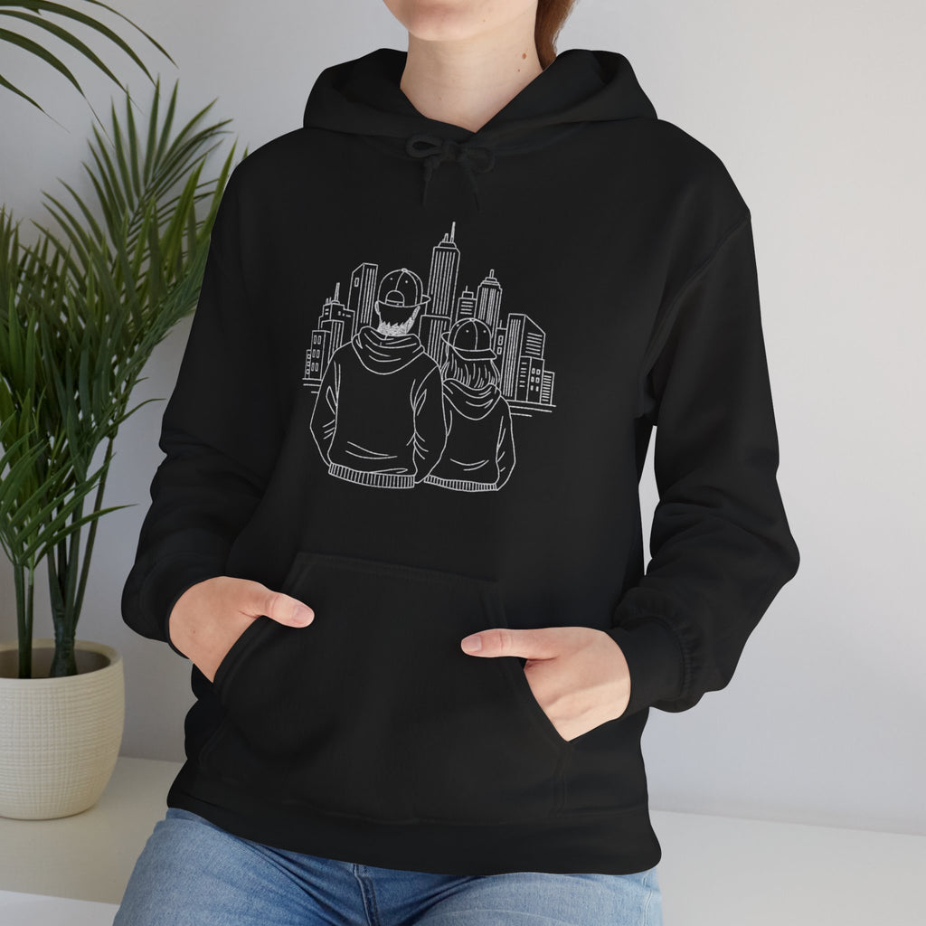 City Couples Hoodie — Matching Skyline Couple Sweatshirt