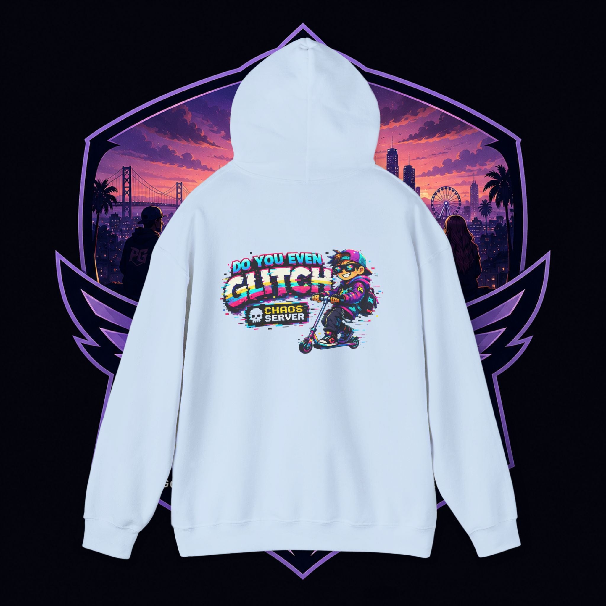 PG Lola's Glitch Skater Hoodie — "Do You Even Glitch" Retro Gamer Streetwear