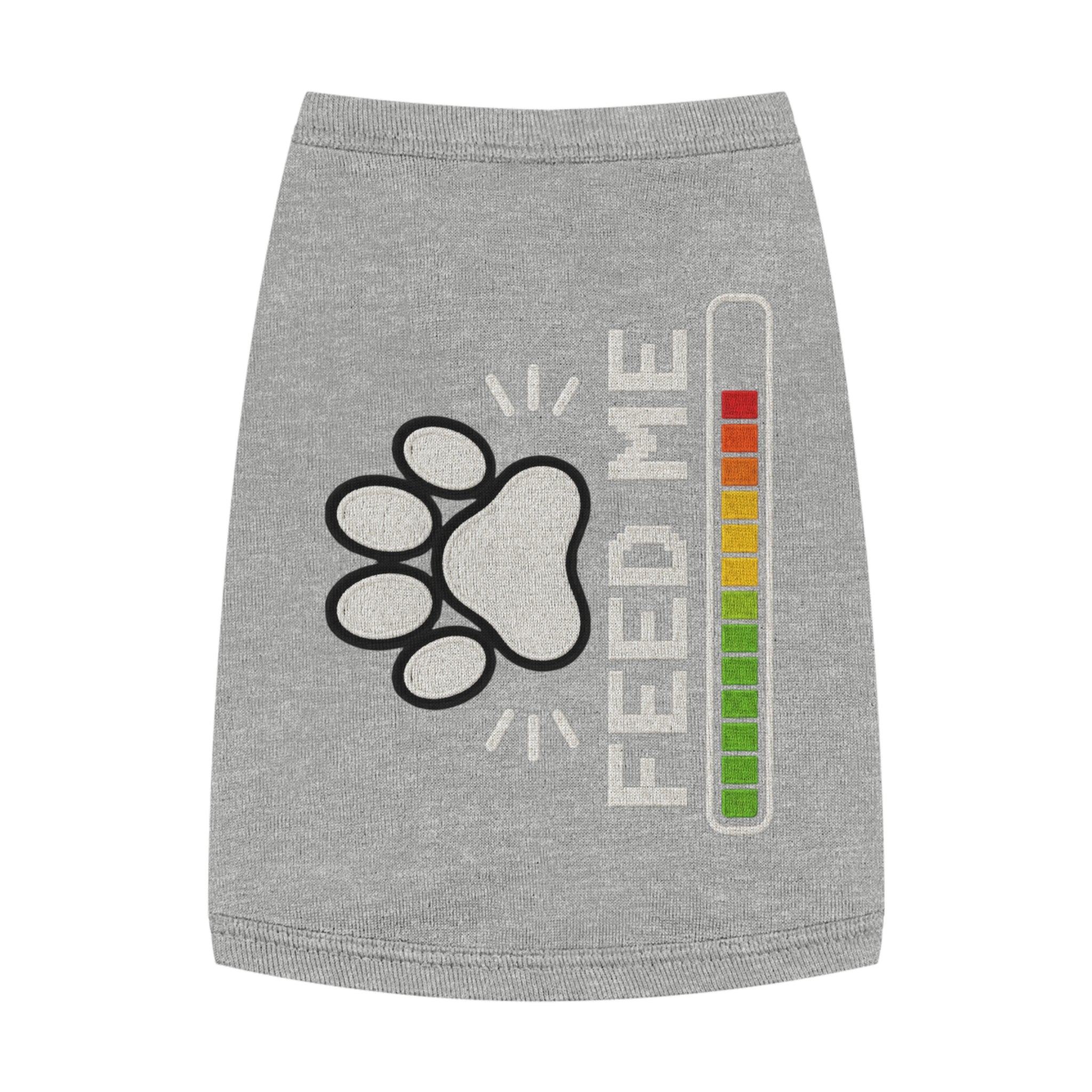 PG Pet Tank Top - "Feed Me" Paw Print Hunger Meter Dog & Cat Shirt