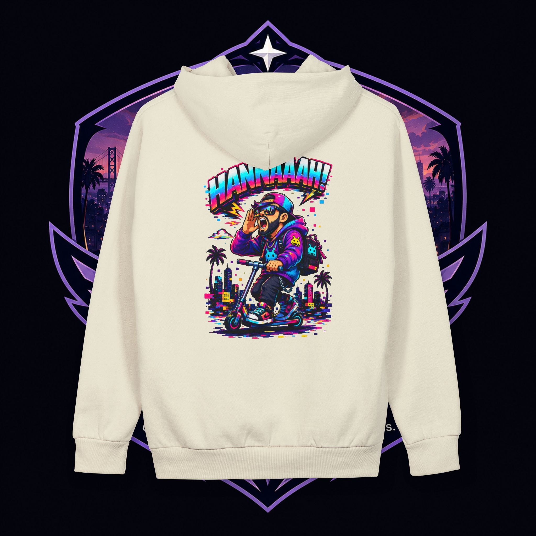 PG CHRIZZY "Who's Hannaaah?" Graphic Hoodie — Retro Vaporwave Streetwear Pullover