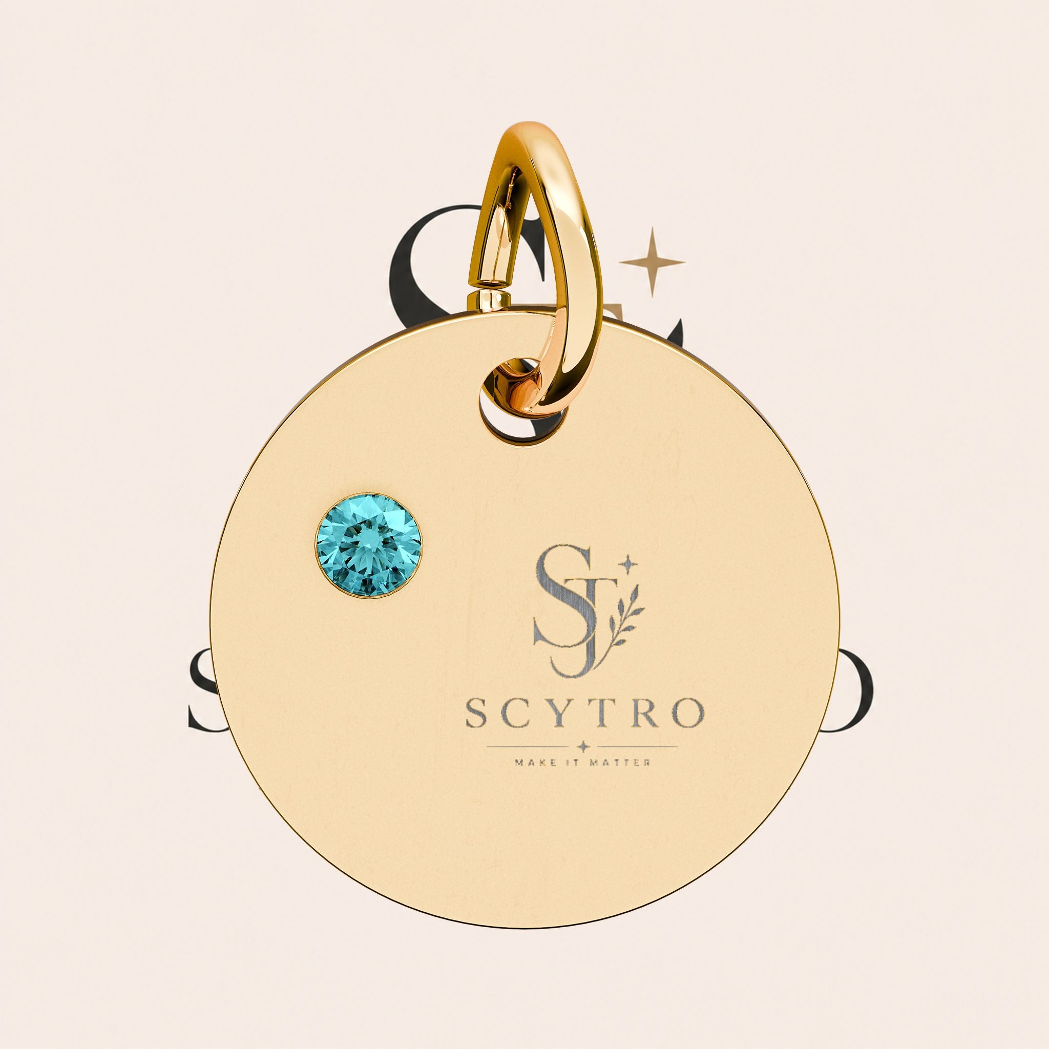 Engravable Birthstone Circle Charm