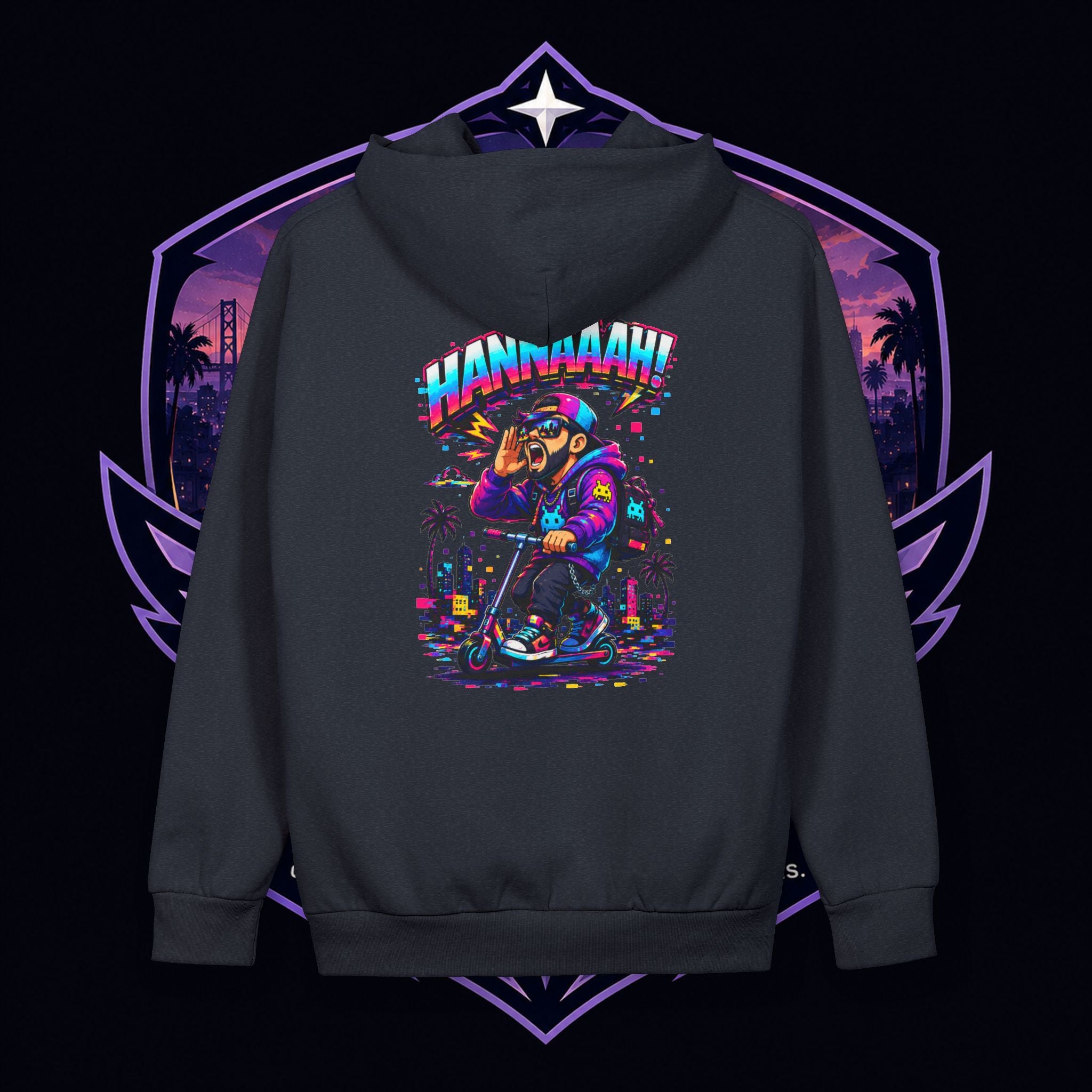 PG CHRIZZY "Who's Hannaaah?" Graphic Hoodie — Retro Vaporwave Streetwear Pullover