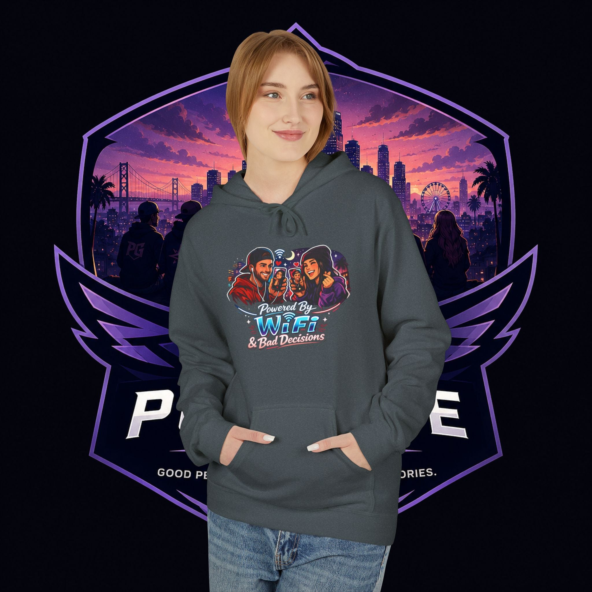 LDR inspired Retro '80s Vibes Hoodie — Neon Miami Movie Couple Design