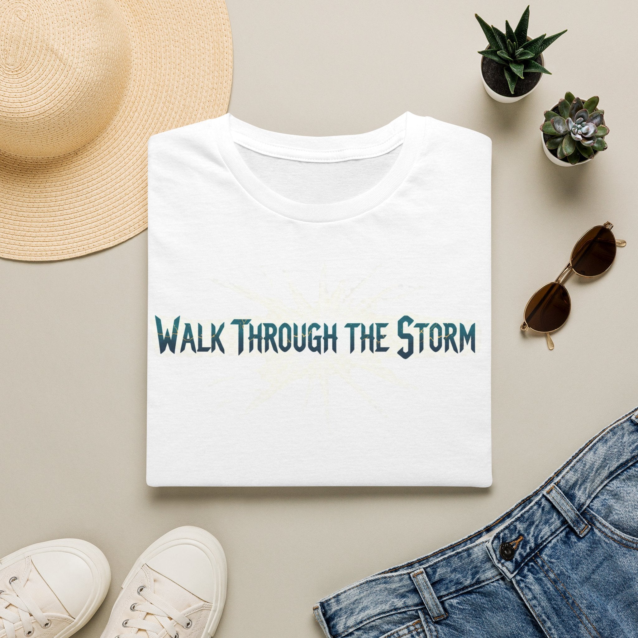 T-Shirt — "Walk Through the Storm" Inspirational Graphic Tee