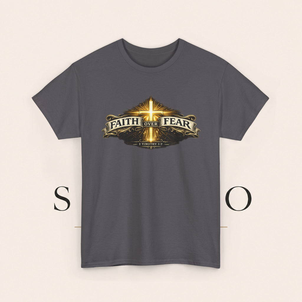 Faith Over Fear T-Shirt — Christian Cross Inspirational Tee