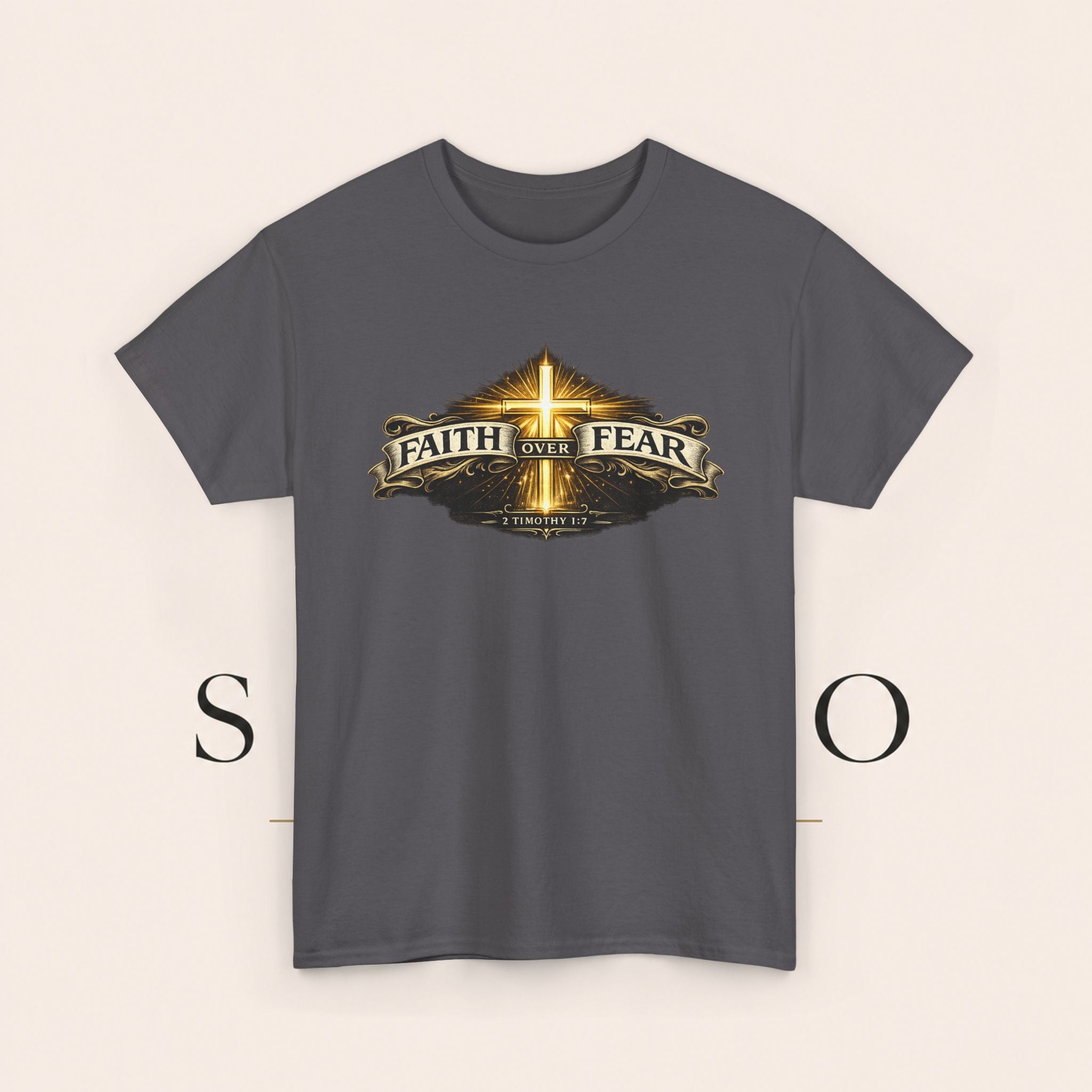 Faith Over Fear T-Shirt — Christian Cross Inspirational Tee
