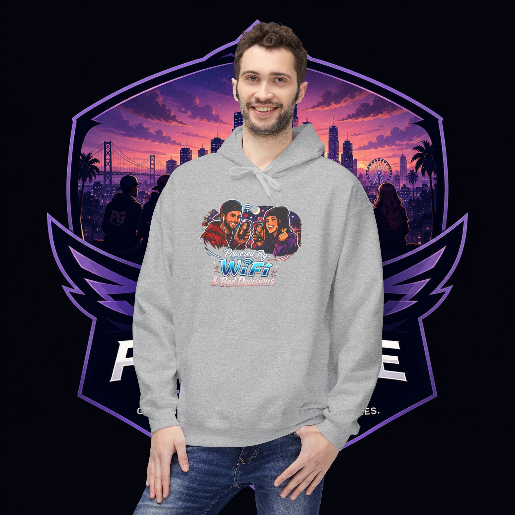 LDR inspired Retro '80s Vibes Hoodie — Neon Miami Movie Couple Design