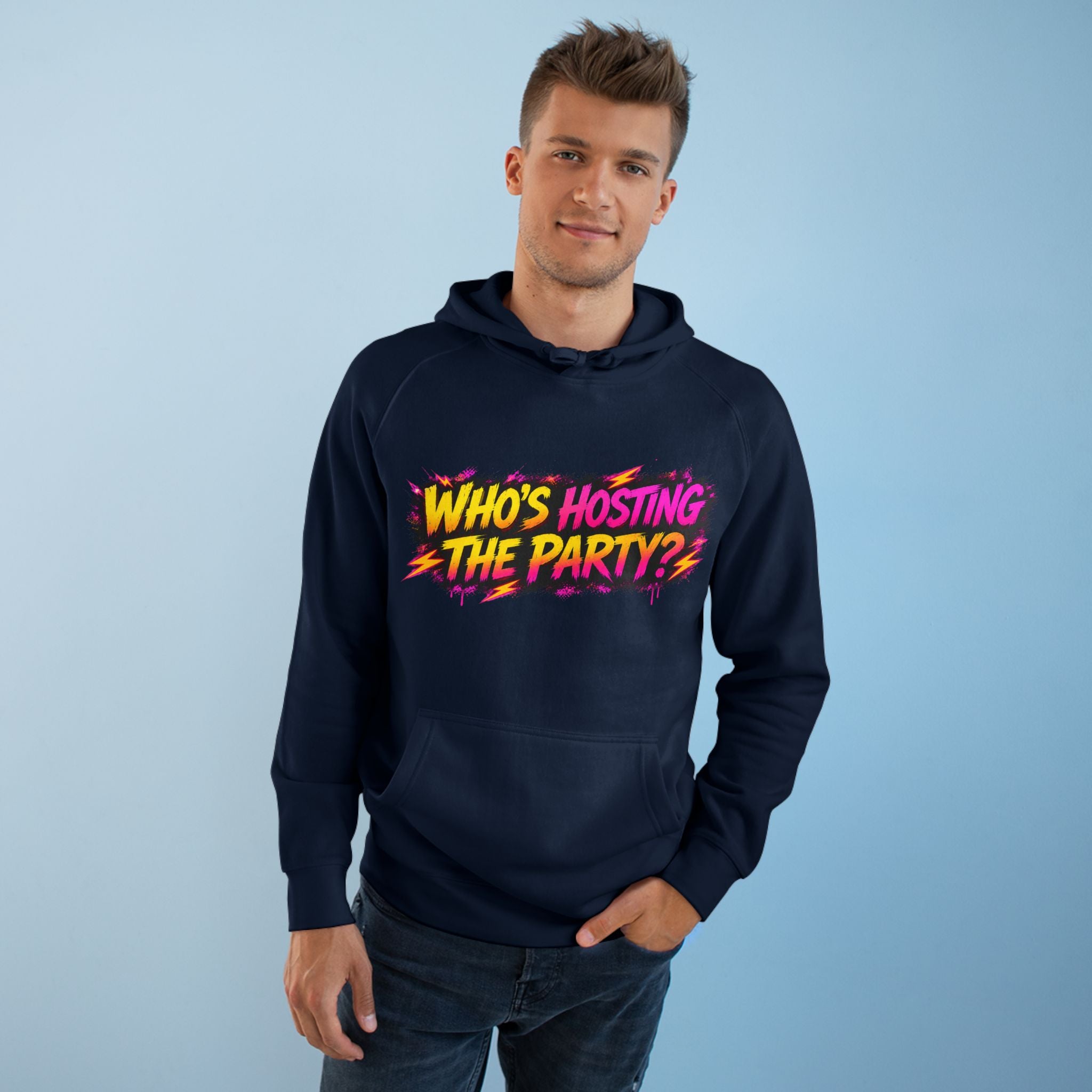 PG SUZY Party Graphic Hoodie — "Who's Hosting the Party?" Retro Concert Pullover