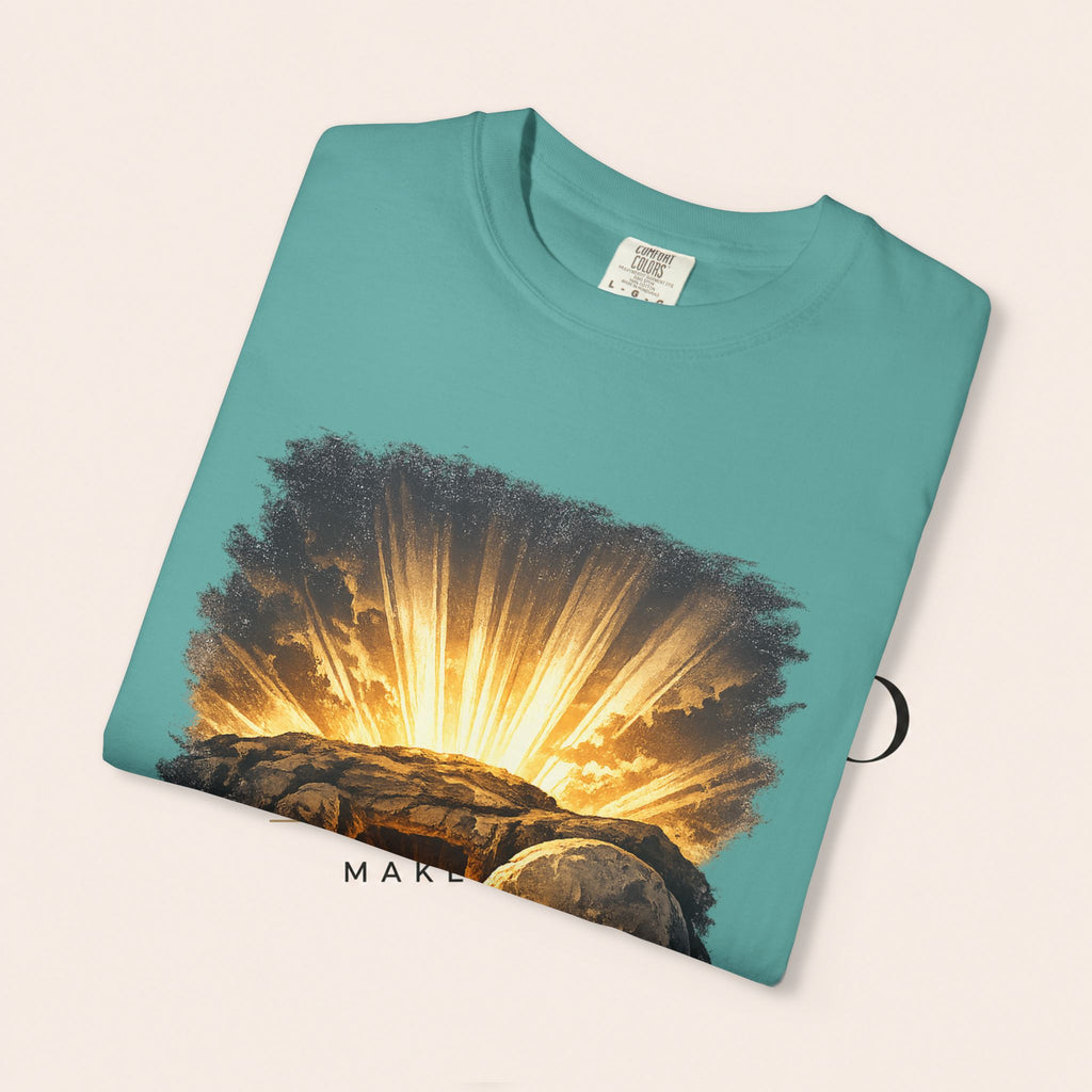 T-Shirt — Sunrise Tomb Graphic ‘death, lost.’ Memorial Tee
