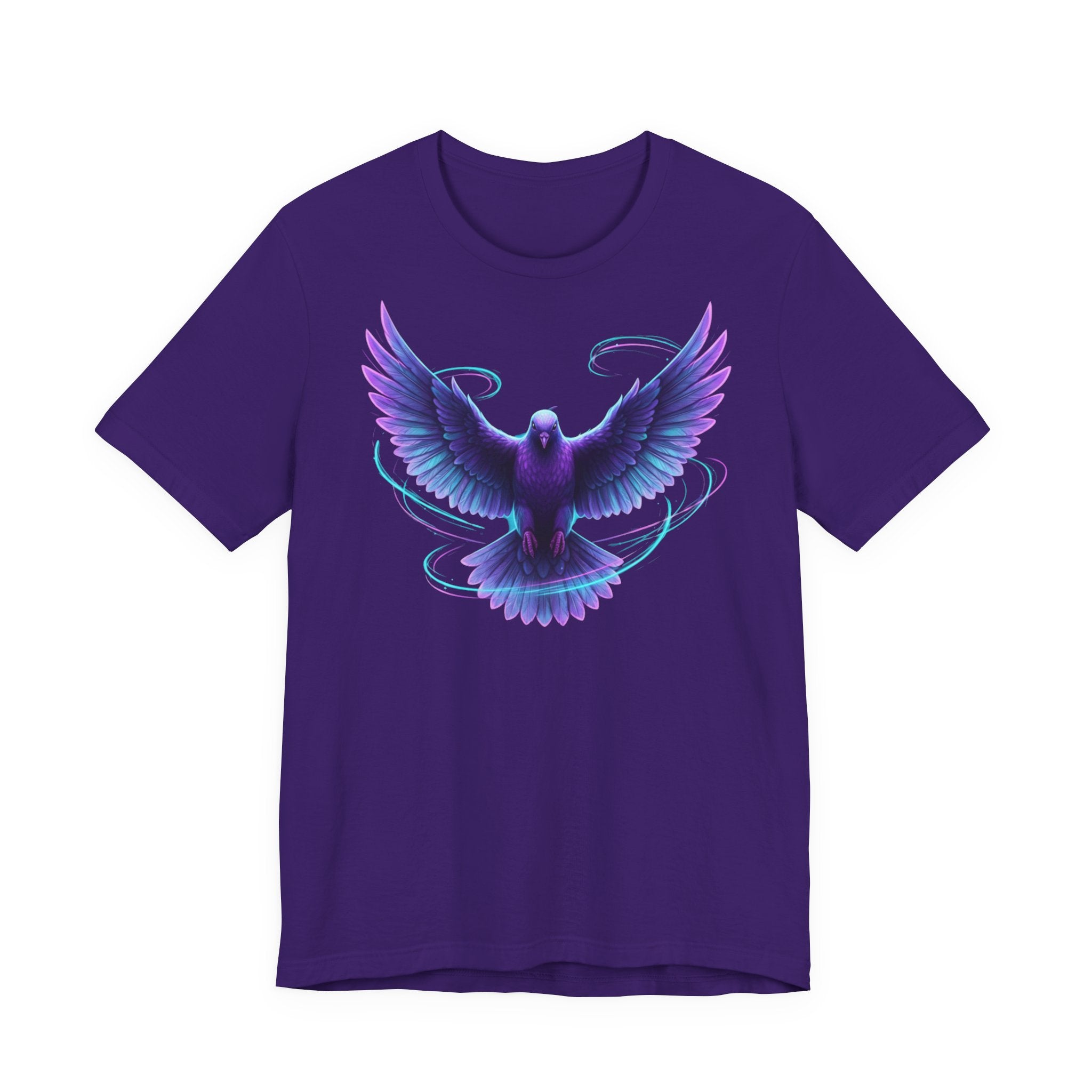 Mystic Raven Tee — Purple Glowing Dove Graphic T-Shirt