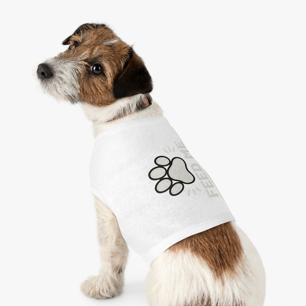 PG Pet Tank Top - "Feed Me" Paw Print Hunger Meter Dog & Cat Shirt