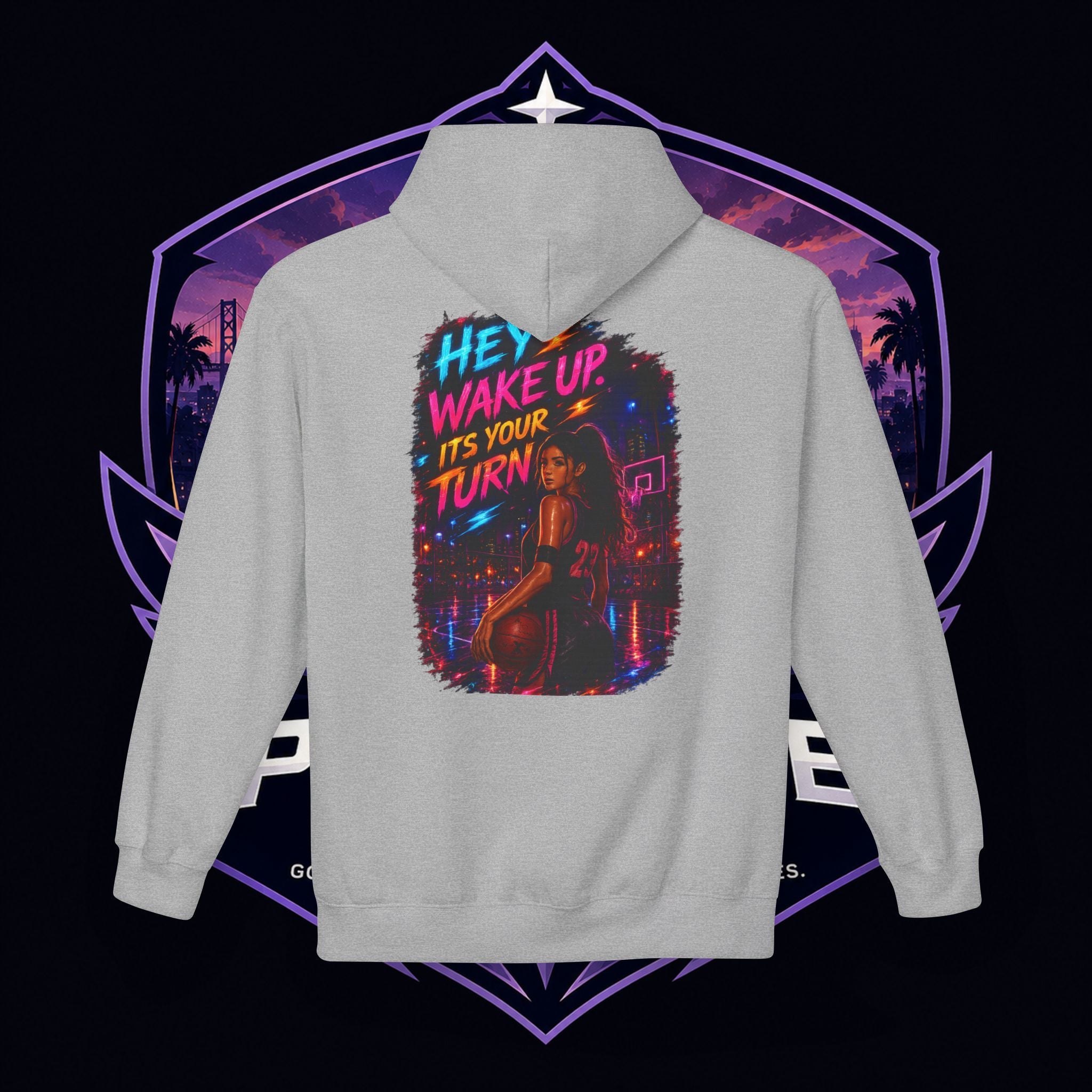 PG CZAR  "Hey Wake Up, It's Your Turn" Back Print PG 'Bruh Throw Now!' Graphic Hoodie
