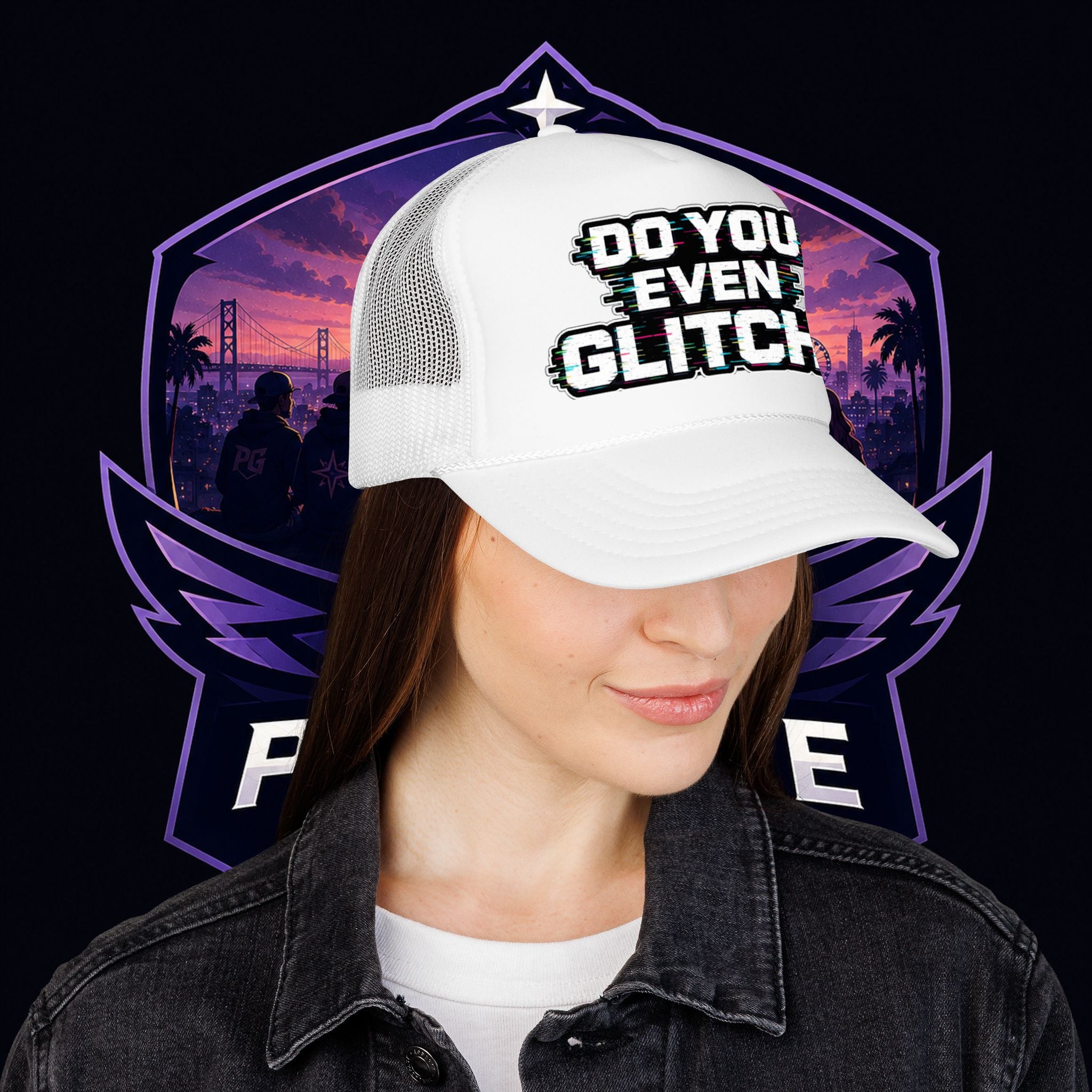 PG Lola's Do You Even Glitch? Foam Trucker Hat