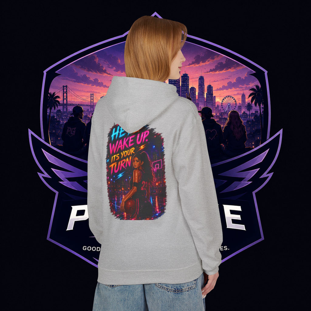 PG CZAR  "Hey Wake Up, It's Your Turn" Back Print PG 'Bruh Throw Now!' Graphic Hoodie