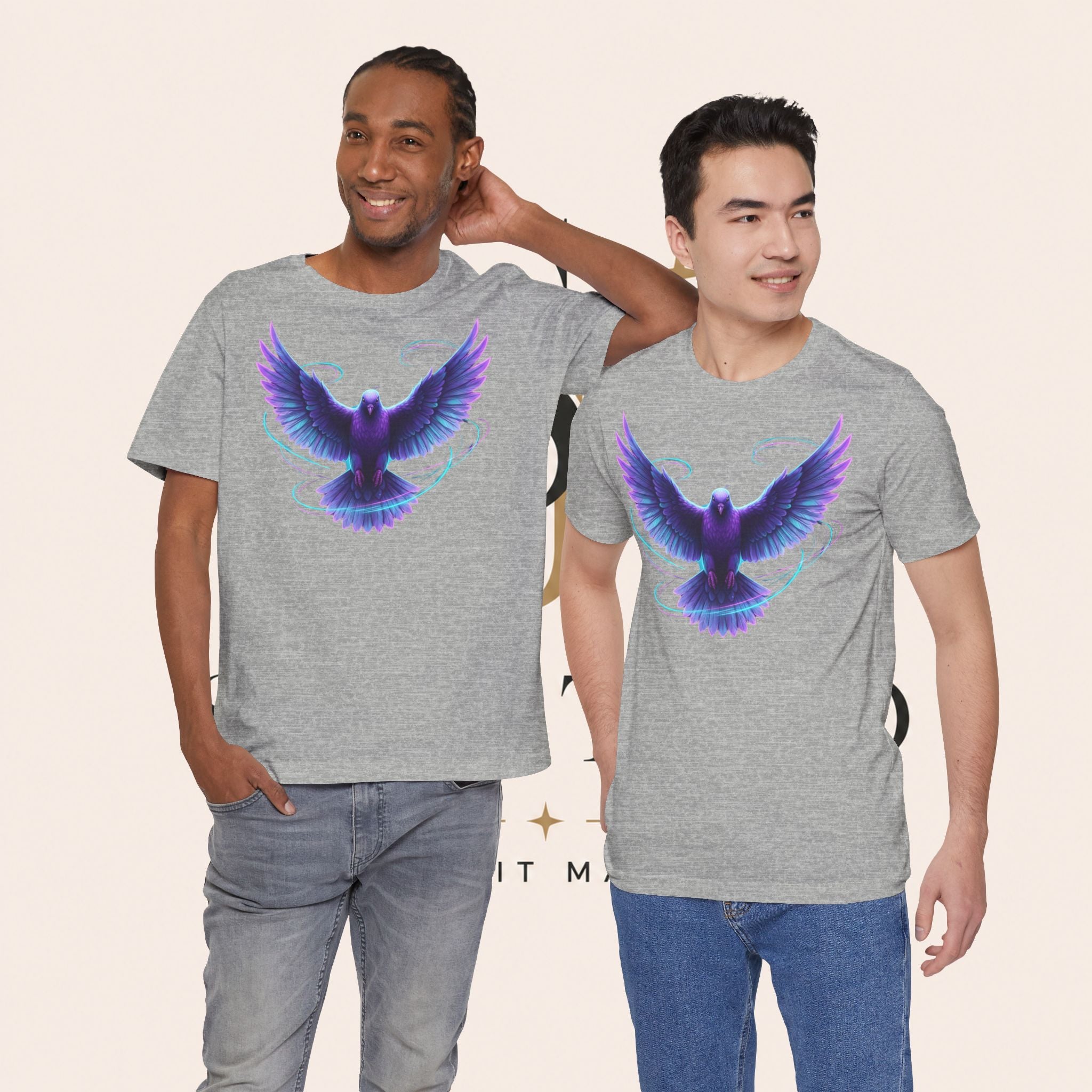 Mystic Raven Tee — Purple Glowing Dove Graphic T-Shirt