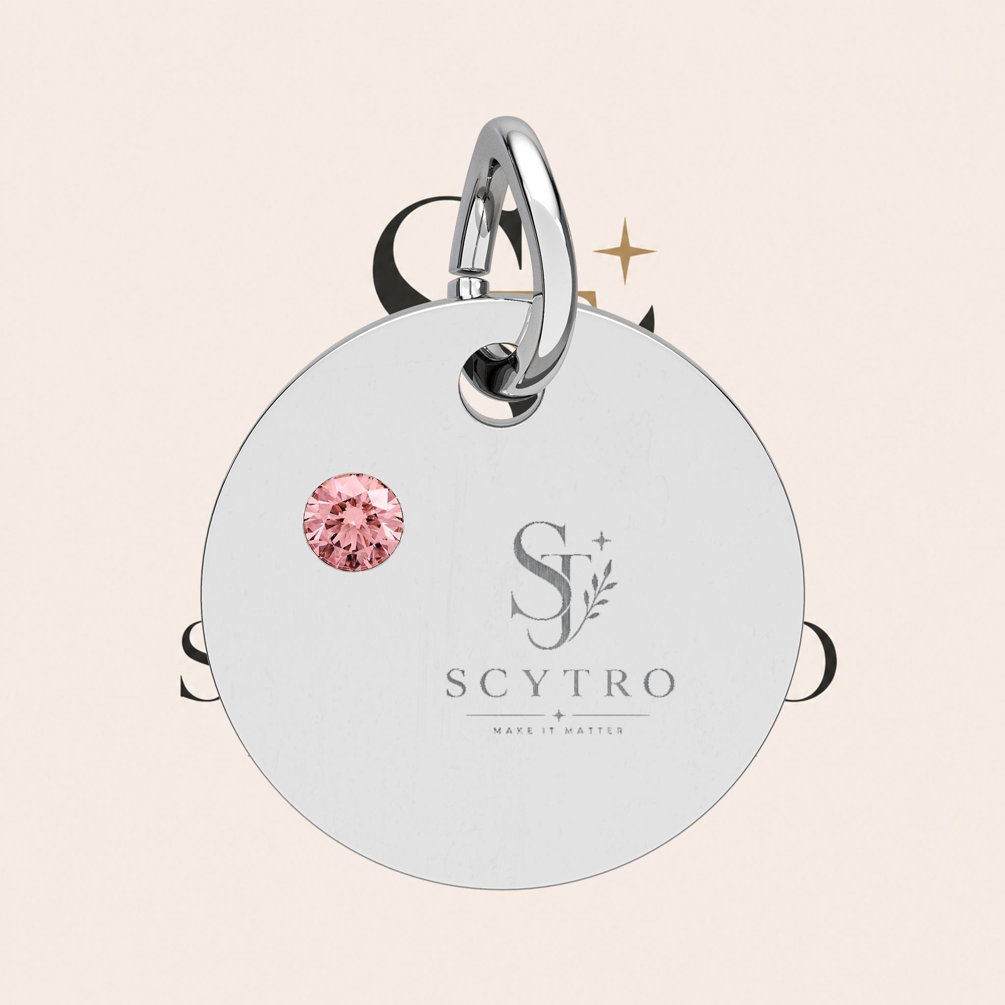 Engravable Birthstone Circle Charm