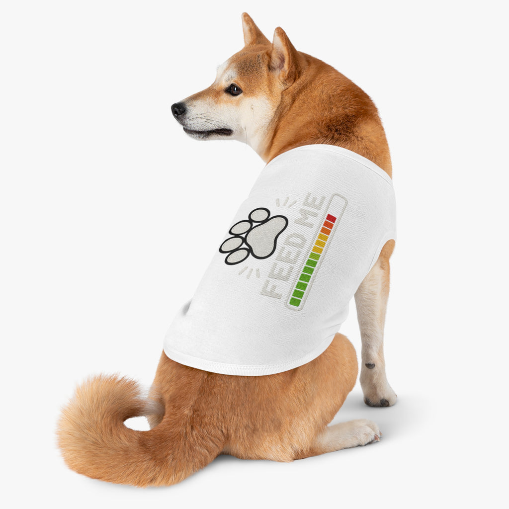 PG Pet Tank Top - "Feed Me" Paw Print Hunger Meter Dog & Cat Shirt