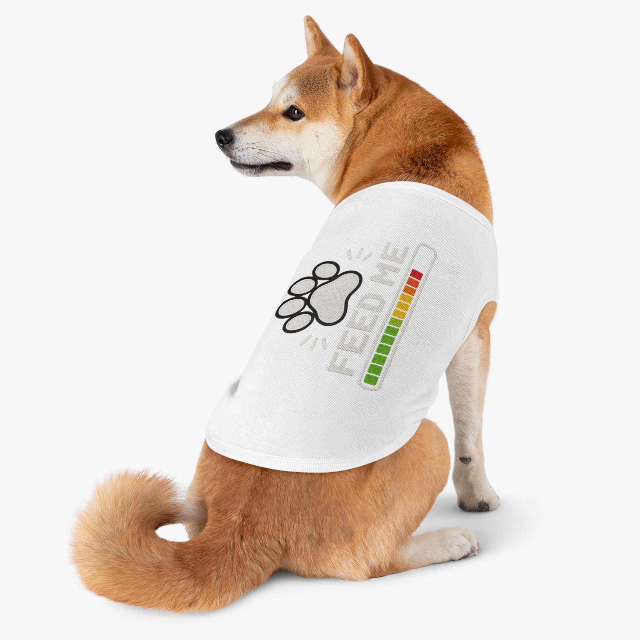 PG Pet Tank Top - "Feed Me" Paw Print Hunger Meter Dog & Cat Shirt