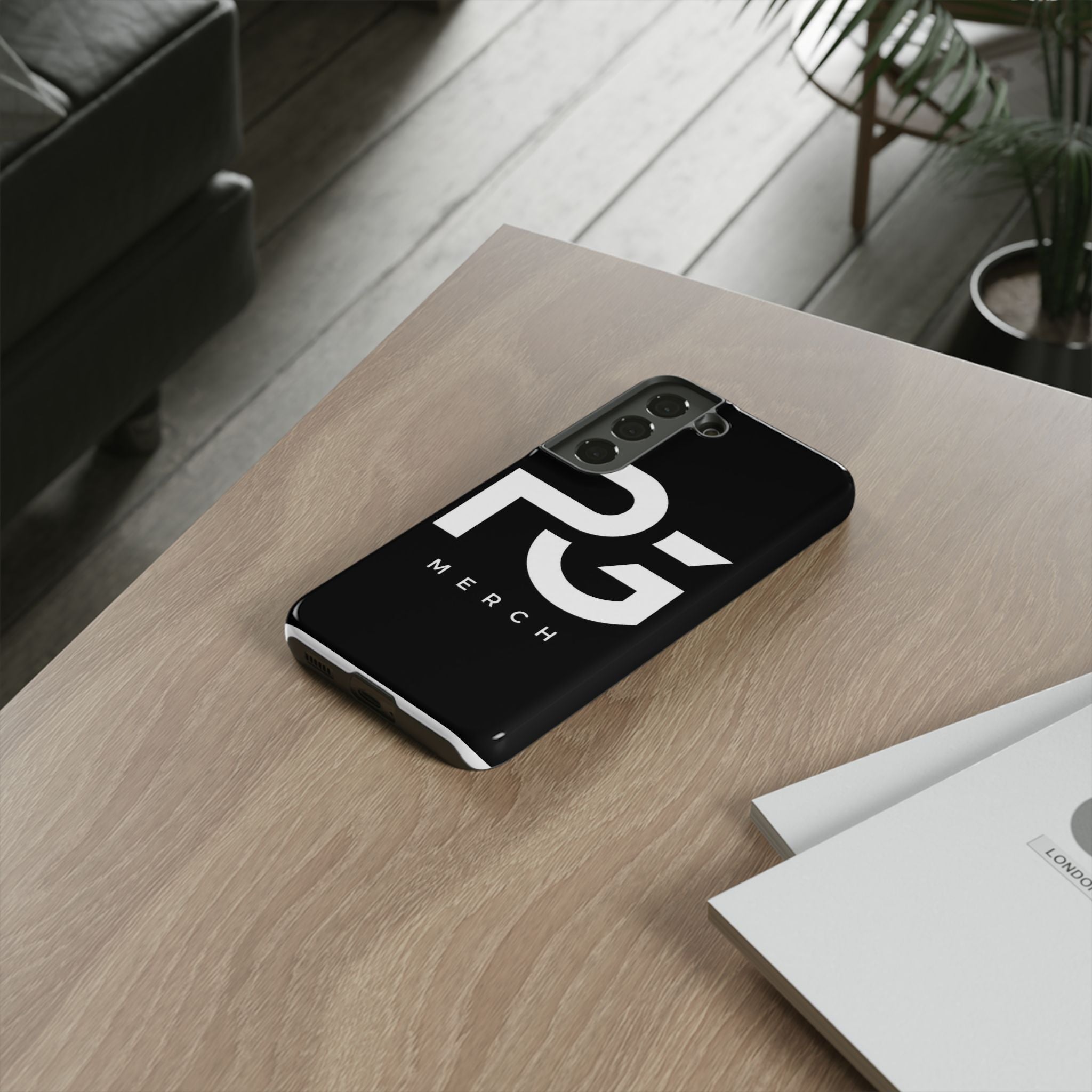PG CUSTOMIZED RG Merch Tough Phone Case – Black Protective Phone Cover with Bold Logo