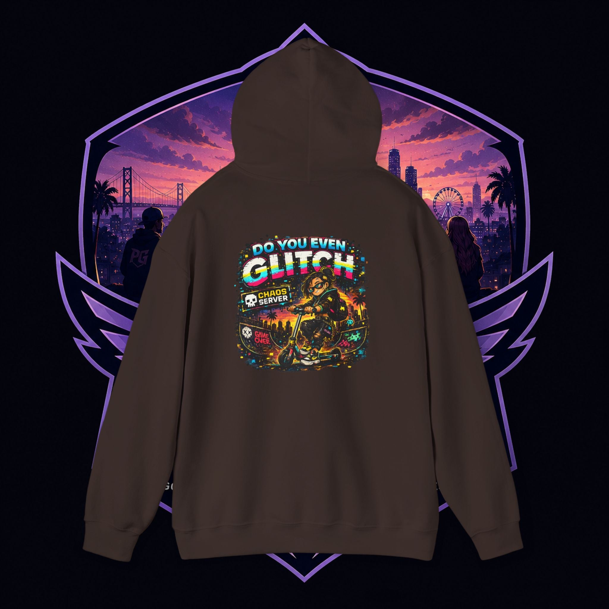 Born Glitch Hoodie — Retro Cyberpunk Vaporwave Graphic Sweatshirt