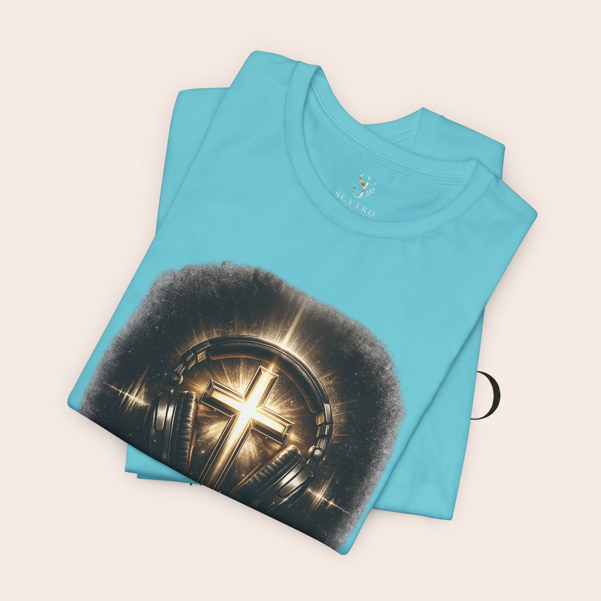 Youth Christian T‑Shirt - "Heaven Sounds Better" Cross Headphones Graphic Tee