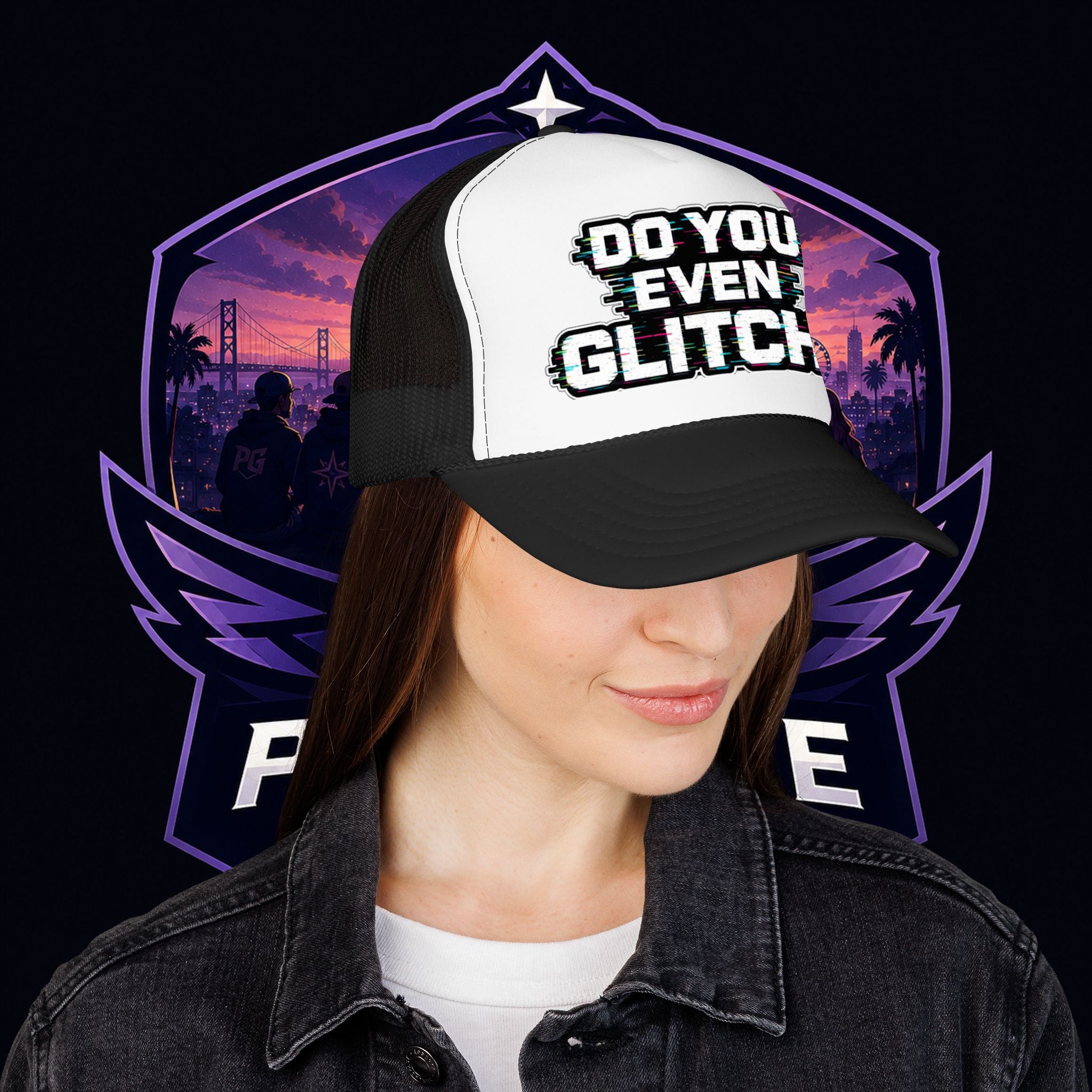 PG Lola's Do You Even Glitch? Foam Trucker Hat