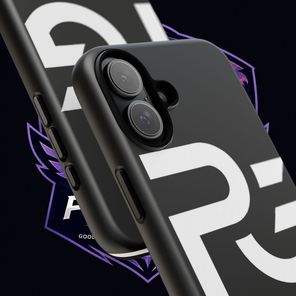PG CUSTOMIZED RG Merch Tough Phone Case – Black Protective Phone Cover with Bold Logo